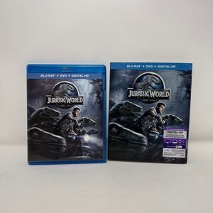 Jurassic World Blu-ray DVD Combo Pack with Slipcover Chris Pratt Sci-Fi Movie